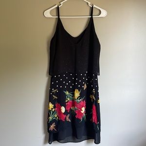 Roman UK Floral & Polka Dot Strappy  Party Dress  Size 2 (US Size4)